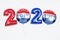 Vote 2020 United States of America Presidential . Red, white, and blue voting design ballon in 2020 with Your Vote Counts text. 3d