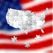 Vote for America, election background made from white puzzle