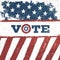 Vote. american flag grunge background. Vector design presidential election