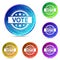 Vote badge icon digital abstract round buttons set illustration