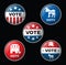 Vote Badges - American Republican & Democratic Parties