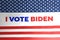 Vote Biden on american flag illustration design, candidate for president election 2020, democratic party concept.