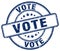 Vote blue grunge round vintage stamp