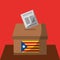 Vote box ballot catalonia flag separatism government