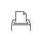 Vote box sending document line icon