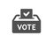 Vote box simple icon. Voting ballot sign. Vector