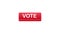 Vote button. Hand click icon. Finger click icon. Motion graphics.