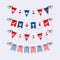 Vote Canada buntings and election garlands decoration icons set
