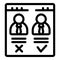 Vote candidate icon outline vector. Online box