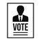 Vote candidate paper icon, simple style