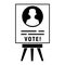 Vote candidate poster icon, simple style