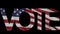 \'Vote\' caption and waving American flag 4K intro animation
