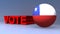 Vote with Chile flag on blue