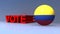 Vote with Colombia flag on blue
