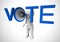 Vote concept icon means casting a choice in an election - 3d illustration