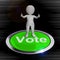 Vote concept icon means casting a choice in an election - 3d illustration