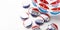 Vote election badge pins for 2020 on white background