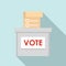 Vote election box icon, flat style