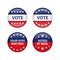 Vote on election day. Vector isolated sticker buttons elemets. Democracy presidential election and voting poll concept. Stock