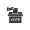 Vote icon in flat style. Ballot box vector illustration on white isolated background. Election business concept