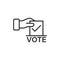 Vote icon in flat style. Ballot box vector illustration on white isolated background. Election business concept