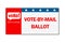 Vote by mail campaign banner for the 2020 presidential election in America during the covid pandemic. All elements are isolated