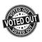 Vote out. stamp. black round grunge vintage vote sign