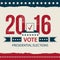 Vote Presidential Election card, Presidential Election Poster Design. 2016 USA presidential election poster.