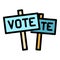 Vote protest icon color outline vector