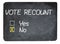Vote recount concept using chalk on slate blackboard