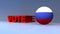 Vote with Russia flag on blue