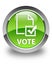 Vote (survey icon) glossy green round button