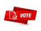 Vote (survey icon) premium red tag sign