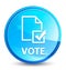 Vote (survey icon) splash natural blue round button