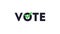 vote text animation with checkbox, US election concept, black, green colors