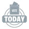 Vote today logo, simple gray style