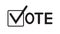 Vote word with checkmark symbols, Check mark icon, Political template elections campaign logo