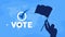 vote word with voter animation