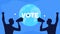 vote word with voters animation