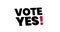Vote Yes text with glitch effect