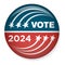 Voting 2024 Icon with Vote, Government, and Patriotic Symbolism and Colors