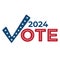 Voting 2024 Icon with Vote, Government, and Patriotic Symbolism and Colors