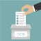 Voting Ballot box Candidate elections Presidential elections. Do the choice. Vector illustration