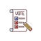 Voting ballot RGB color icon