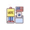 Voting booth RGB color icon