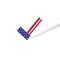 Voting check mark 3D with shadow. The US presidential election 2020. Vector illustration