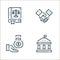 voting elections line icons. linear set. quality vector line set such as city hall, money bag, handshake