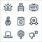 voting elections line icons. linear set. quality vector line set such as negative, search, top hat, medal, calendar, speech,