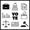 Voting and elections linear icons. Government political