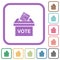 Voting paper and ballot box solid simple icons